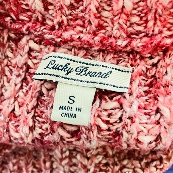 Lucky Brand boho chunky knit sweater size small red distressed - Picture 4 of 4